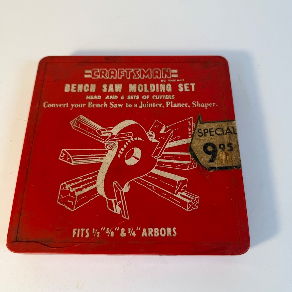 Vintage Craftsman 9-3200 Bench Saw Molding Set Head Cutters Case Manuals USA